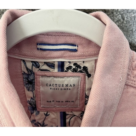 Cactus Man Ricky Singh Short Sleeve‎ Button Down Shirt Mens Size Medium Pink - Picture 3 of 11